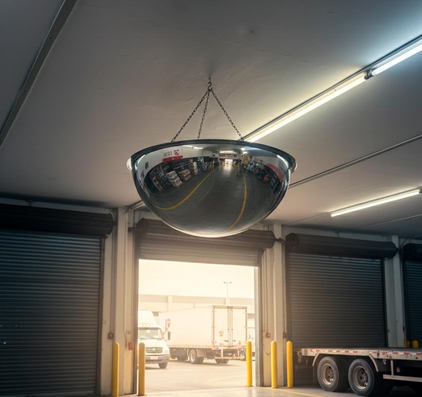 Espejo panorámico tipo domo para almacén